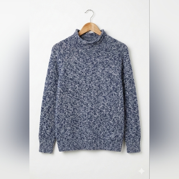 L.L. Bean Sweaters - L.L. Bean Women's Blue And White Speck Turtleneck Sweater~Size Large